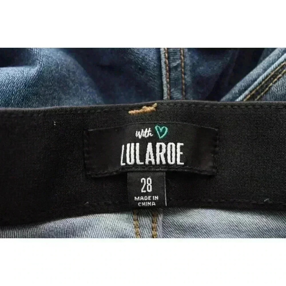 LulaRoe Jeans Size 28 Skinny Mid Rise Elastic Waist Stretch Comfort Slimming - Picture 9 of 10